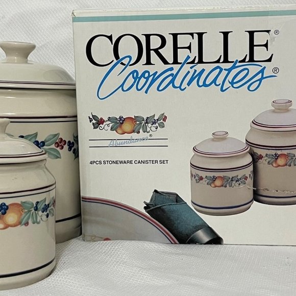 Corelle Coordinates Abundance 4PCS Stoneware Canister Set - Picture 1 of 7